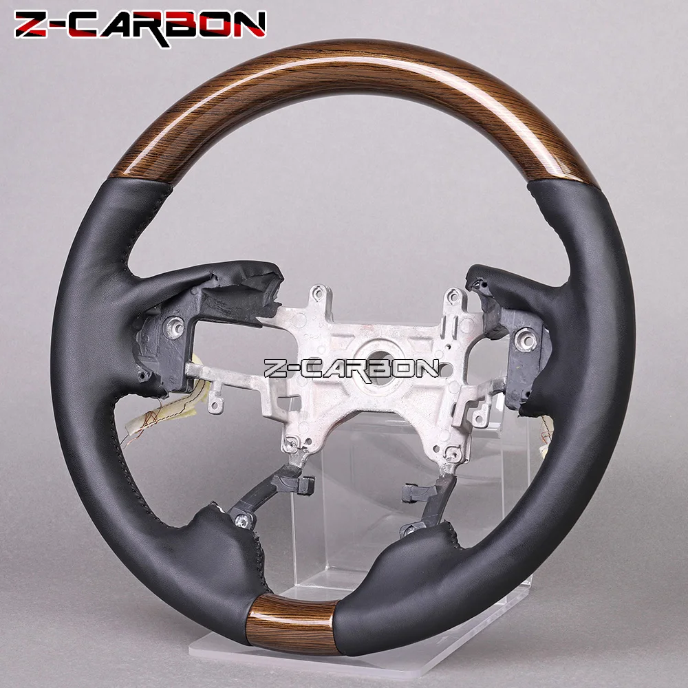 Steering Wheel Fit For Honda 9th Generations Accord With Heating Function Wooden Smooth Leather Racing Wheel  Sport Wheel