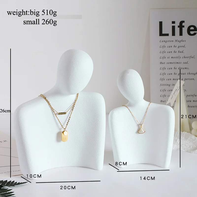 Nice L/M Matte Resin White/Black Medium Side Portrait Model Earrings Necklace Jewelry Display Stand Necklace Display Props