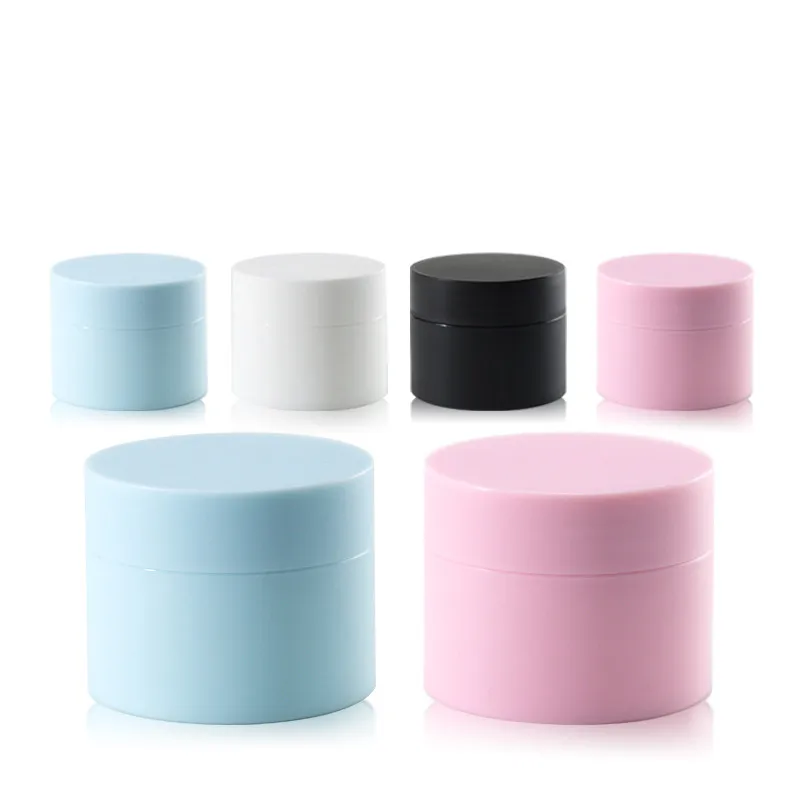 

whalesale 20/30/50ml frost cream container makeup facial cream jar empty separate packing box refillable bottles pink blue box