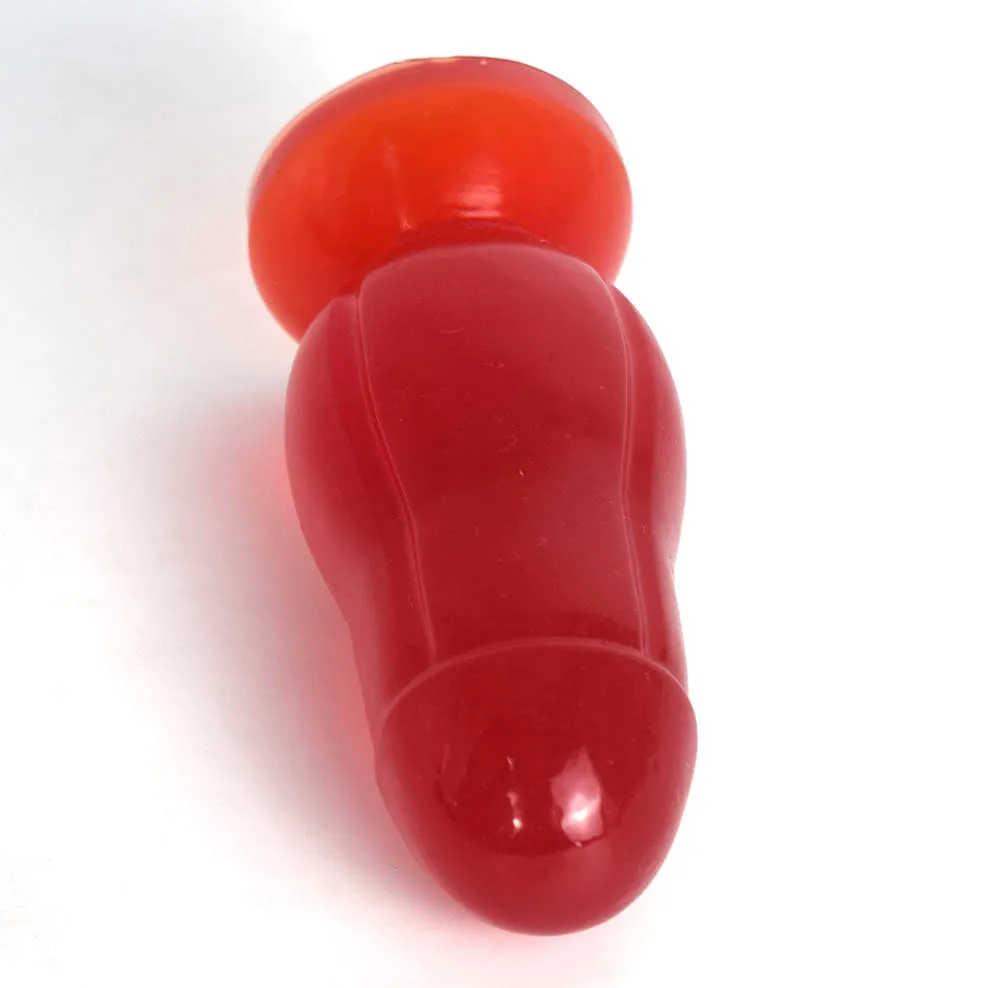 FAAK Transparent Red Anal Plug With Suction Cup Ball Stimulate Anus Expand Massage Large Dildo Sex Toys For Woman Man Sex Shop