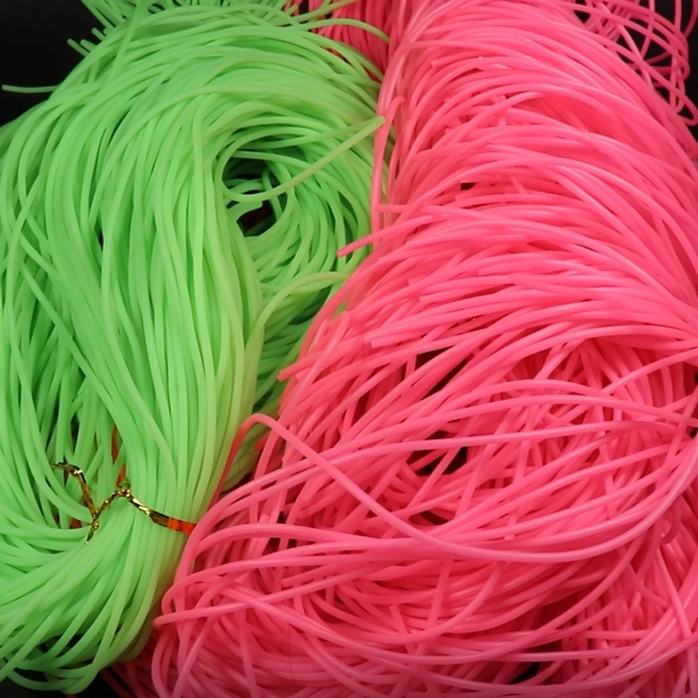 

Elllv Wholesale 2m/strand Green Pink White Saltwater Rigging Material Soft Luminous Tube Elastic Silicone Rubber Tubing White