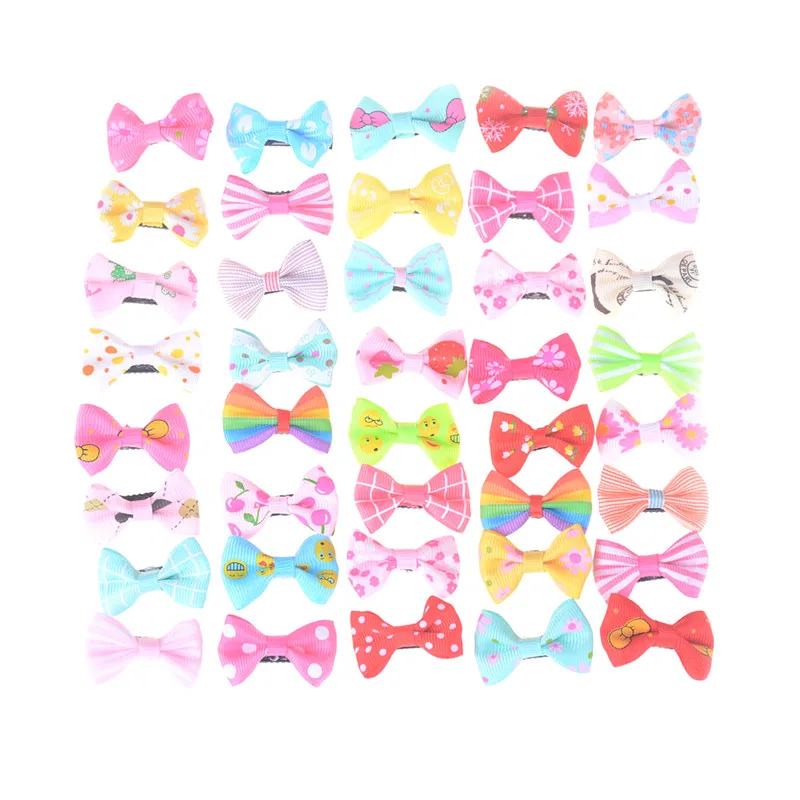 1/5/10/20pcs Grosgrain Ribbon Rope Kids Hair Clips Hairpins Christmas Hair Accessories Sweet Snowflake Hair Bows With Clips Girl