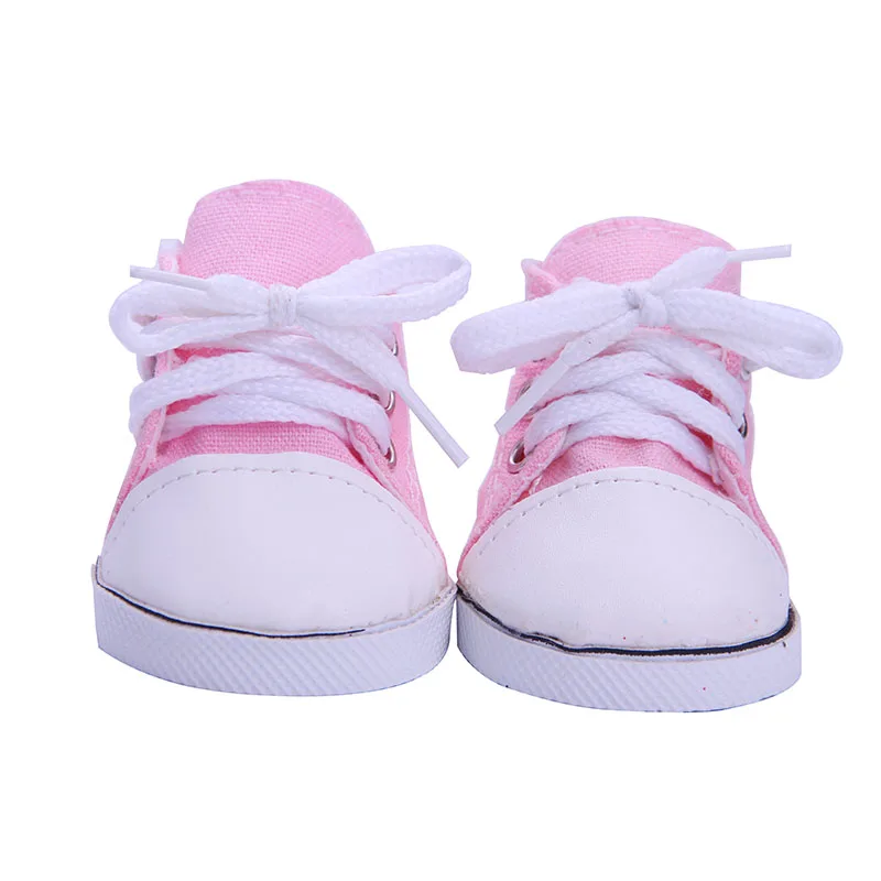 Zapatos de muñeca de lona de 7Cm, accesorios de ropa para bebé americano de 18 pulgadas y 43Cm, nueva generación, juguetes de bricolaje rusos para niñas, regalos