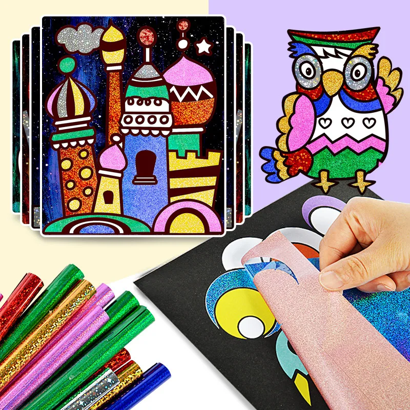 Autocollants de dessin magique arc-en-ciel, ensemble de jouets de dessin créatifs, jouets éducatifs d'apprentissage précoce pour enfants, cadeau fait à la main