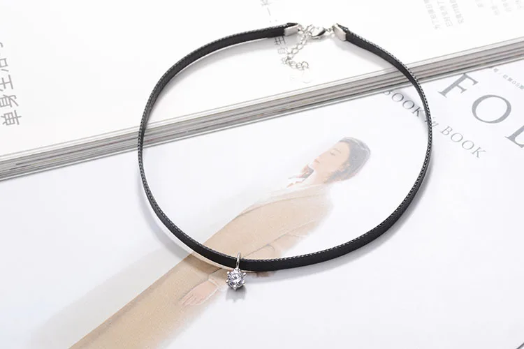 Trendy Shine Crystal Star Platinum Plated Ladies Choker Necklace Jewelry Women Short Rope Chains Drop Shipping Cheap