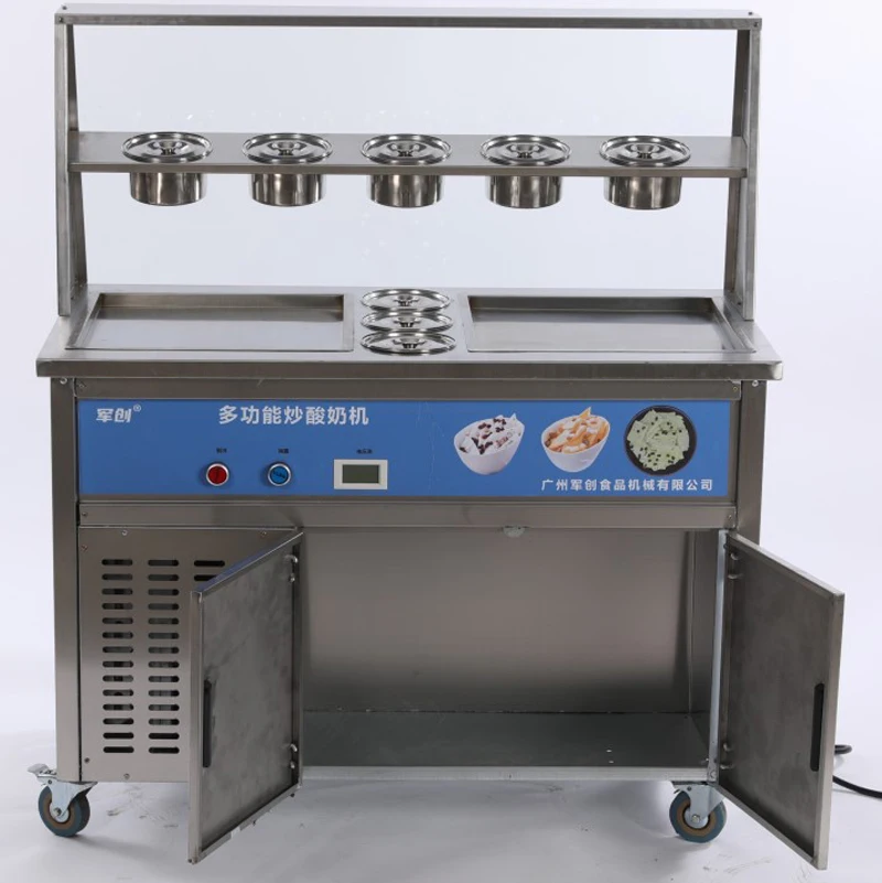 2021 New design fried ice cream machine stainless steel ice cream maker single pan ice cream roll machine