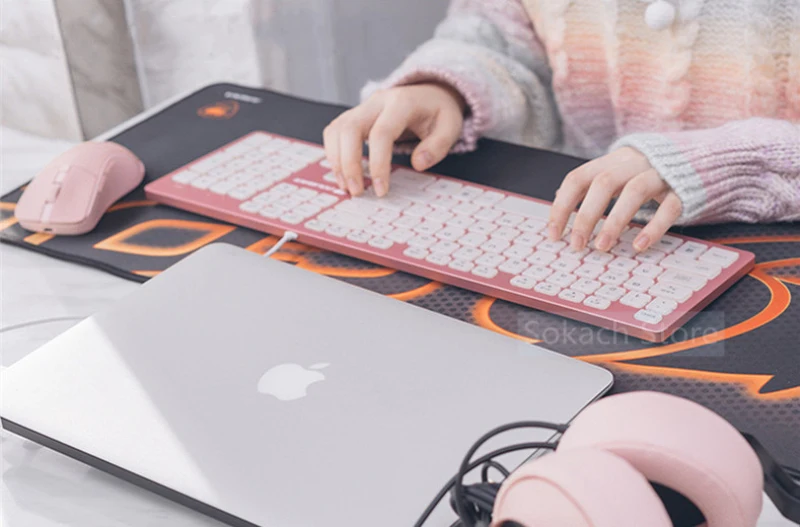 Tampa chave transparente com RGB Backlight, Keycap, Metal Film teclado para menina, Cougar AX, rosa teclado com fio mudo