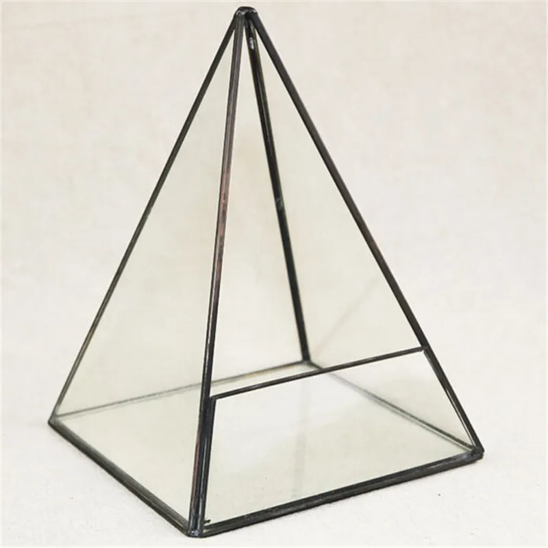 Pyramid Geometric Glass Terrarium Succulent Plants Container Planter Bonsai Flower PotGardening Decoration