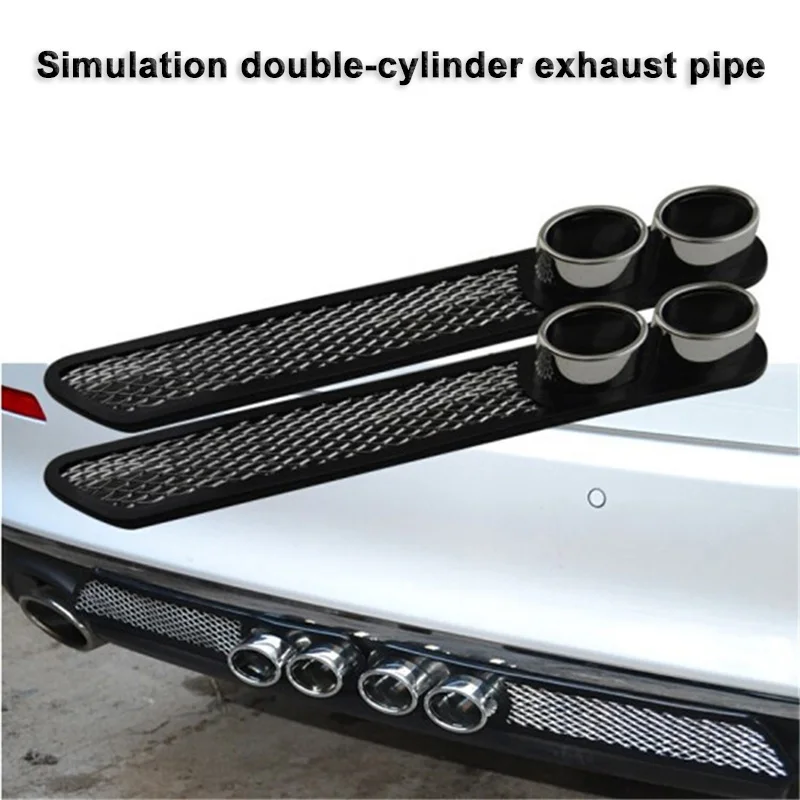 3D Fake Air Vent At The Rear Of The Car Simulation Tuyere Exhaust Pipe Mouth Decoration Sticker Exterior Modification