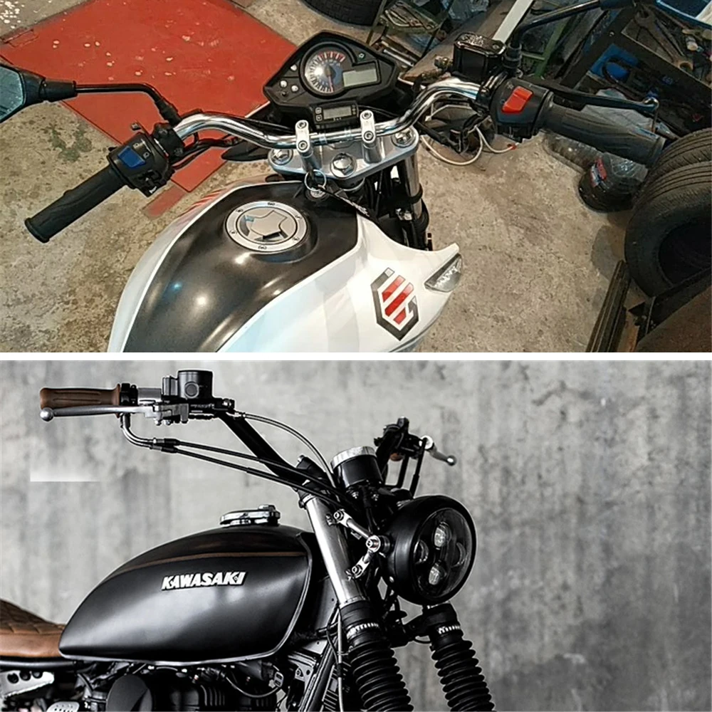 Retro Motorcycle Handlebar 22mm Classical Motorbike Handle 7/8\'\' Steering Wheel for Honda Yamaha Kawasaki Suzuki Vintage Bikes