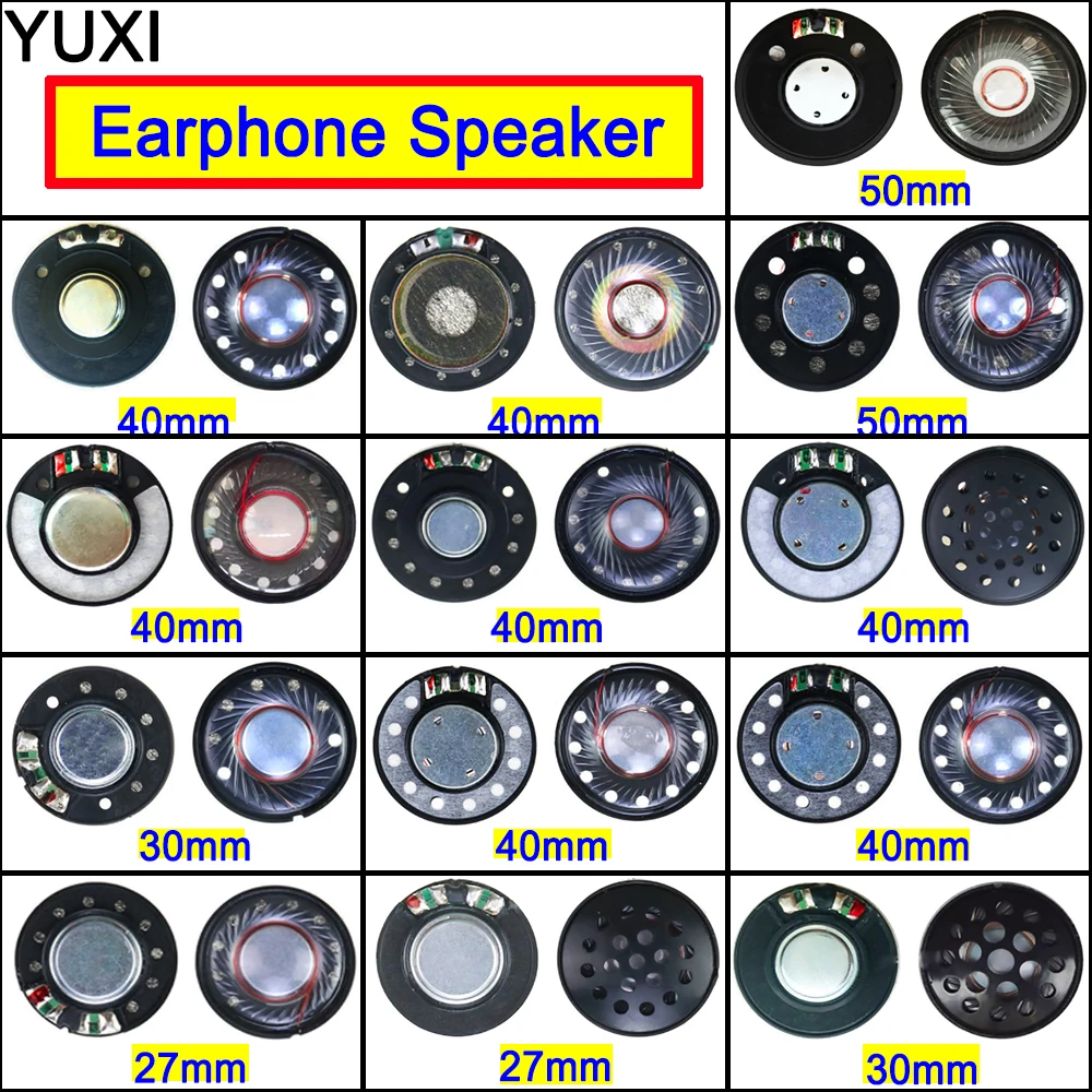 

YUXI Driver Hifi Bluetooth White Magnetic Headphone Speaker 27mm 30mm 40mm 50mm High-end Earphone Diy Loudspeaker Repair