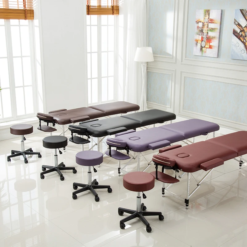 Tables de massage de spa portables professionnelles, lit de beauté pliant, léger, pliable avec sac, meubles de salon, alliage d\'aluminium