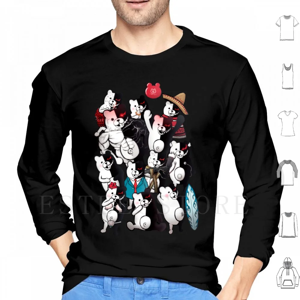 Monokuma Portrait Of Wisdom Hoodie Long Sleeve Monokuma Danganronpa 2 Trigger Happy Havoc Goodbye Dispair Hope Dangan Ronpa