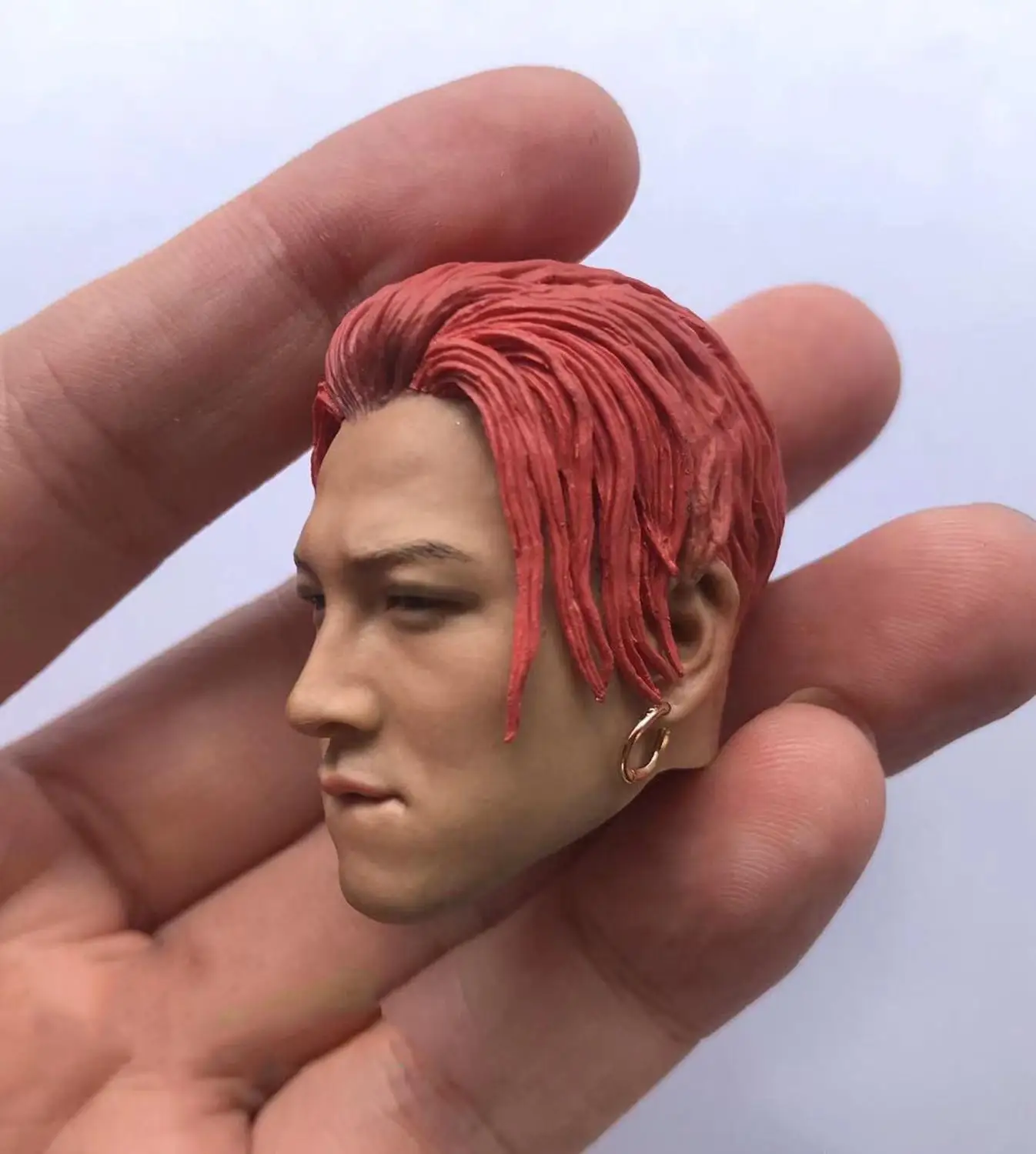 1/6 scale figure doll accessories Korean star bigbang Red hair Kwon Ji Yong head sculpt for 12