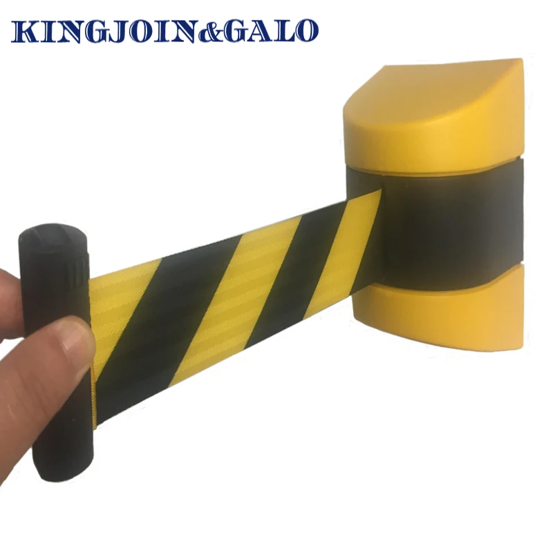 Plastic Wall-Mounted Cordon Isolation 3Meter Belt Retractable Belt Lined Up Black And Yellow Warning Tape