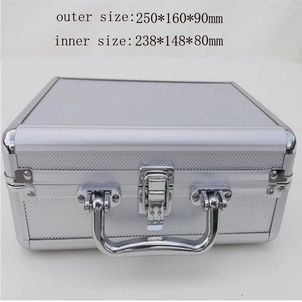 Caixa de ferramentas de alumínio portátil equipamento de segurança caixa de instrumentos caso de armazenamento mala resistente ao impacto com esponja