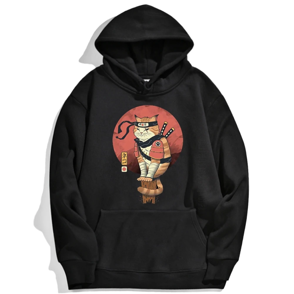 Hoody Japanese Sushi Cat Cool Printed Hip Hop New Man Hoodies Daily Casual Street Men Streetwear Oversize Brand Mens Hoodie