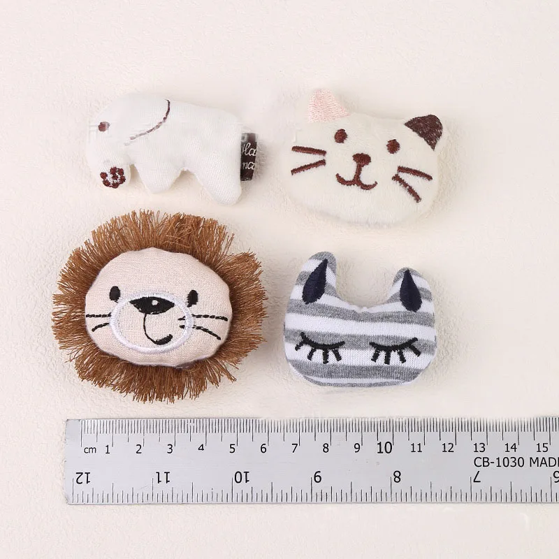 10Pcs/lot Cartoon Plush fabric patches,kawaii elephant/deer padded appliques,kid headwear,garments accessories,DIY materials