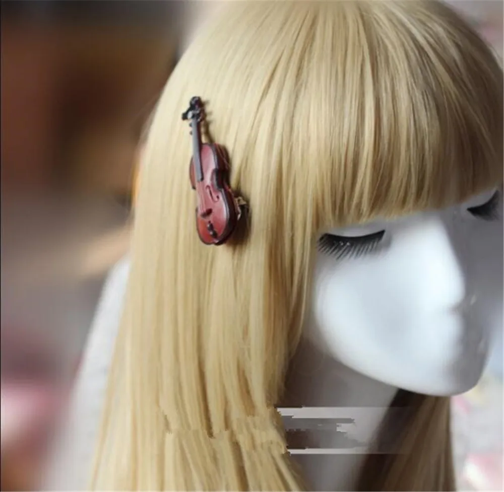 Mori Girl Classic violin Hair clip Lolita Women's Kawaii hair rope  Headwear Cosplay  Side clip B892