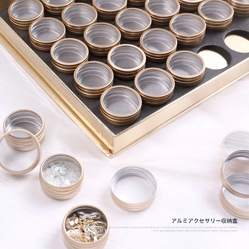 rangement ongles materiel professionnelle Coffret de décorations pour ongles en aluminium, outil de nail art indépendant, stockage africain, vente en gros, 35 grilles/ensemble