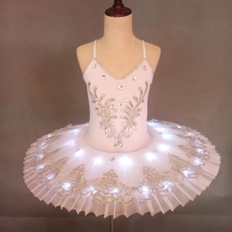 Ruoru-vestido de bailarina con luz Led Profesional para niñas, tutú de Ballet de Lago de los Cisnes, Ropa de baile, disfraces de fiesta de escenario