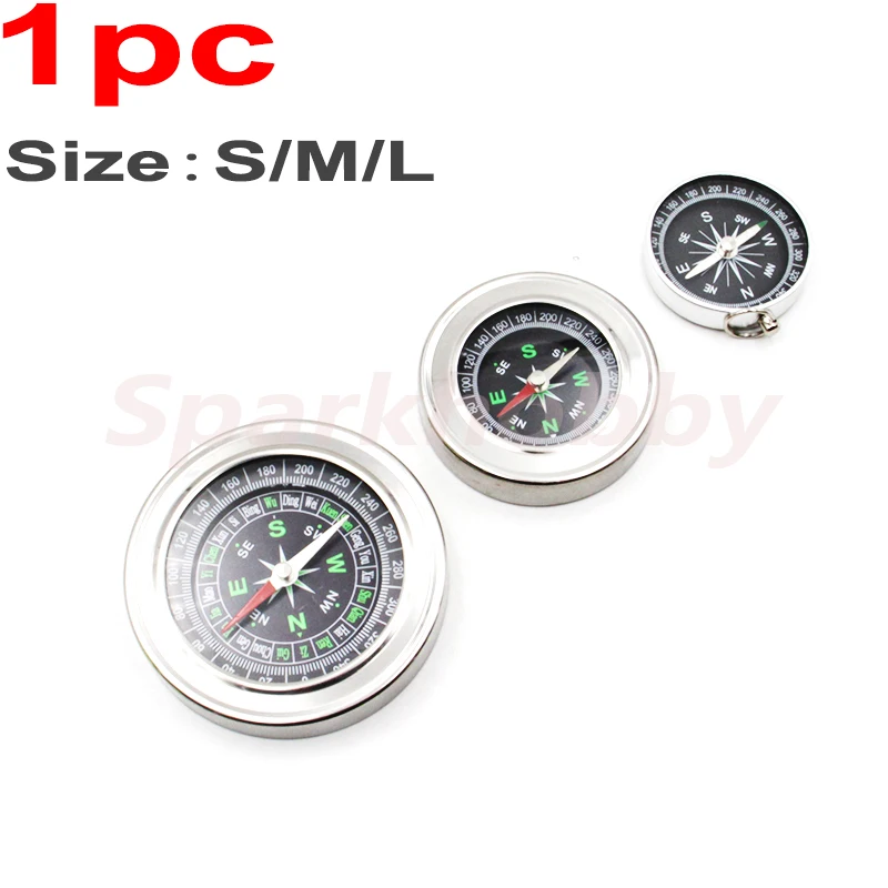 1PC S/M/L Portable Aluminum Alloy Lightweight Compass Camping Equipment Wild Survival Professional Compass Navigation Tool parts