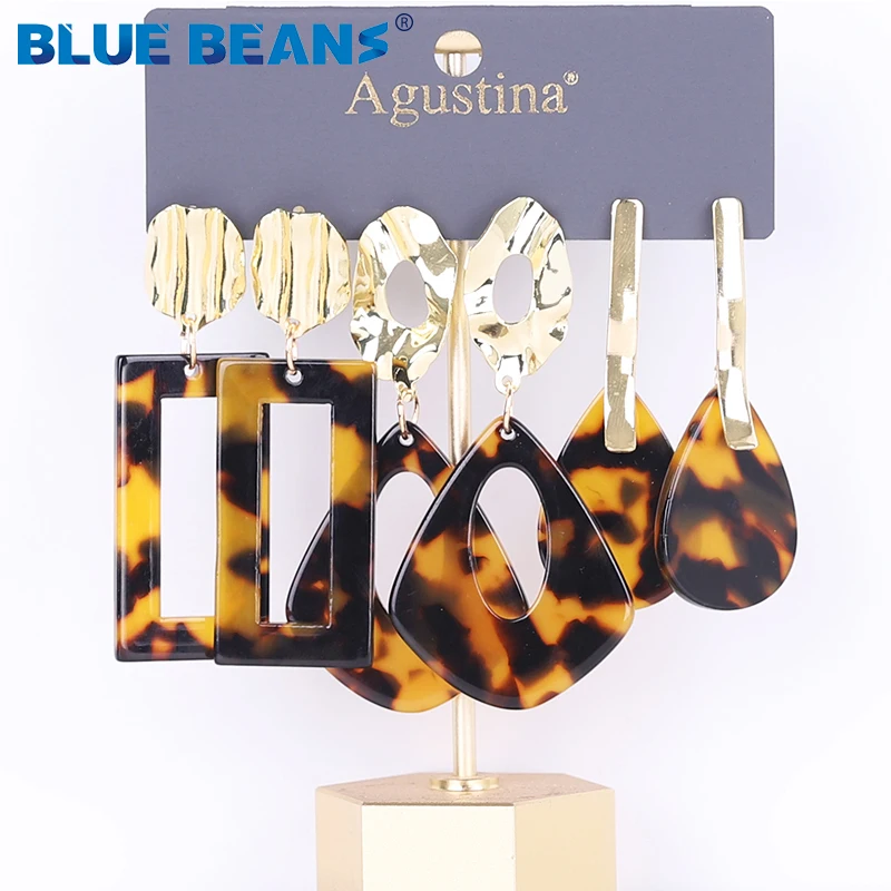 BLUE BEANS Set Earring For Women Drop Earrings Fashion Jewelry Long white Earrings Set Girls acrylic Boho Girls Dangle Earring