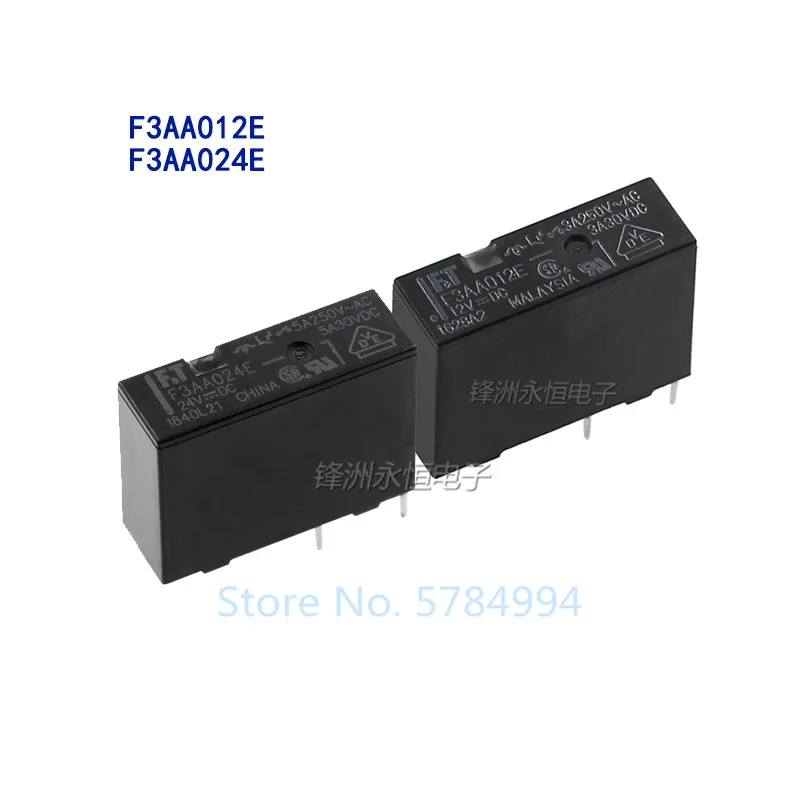 

Free Shipping new original relay 100pcs F3AA024E 24VDC 4PIN 5A 250VAC F3AA005E (5V) F3AA012E (12V) 12VDC