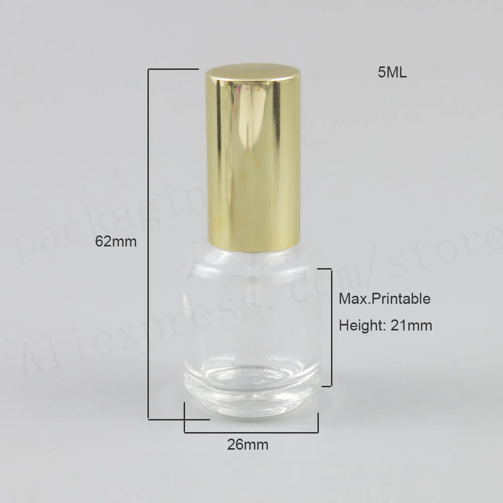 200 x 5ml Empty Refillable Round Clear Atomizer Glass bottle Spray 1/6oz Refillable Fragrance Perfume Scent Fine Mist Containers