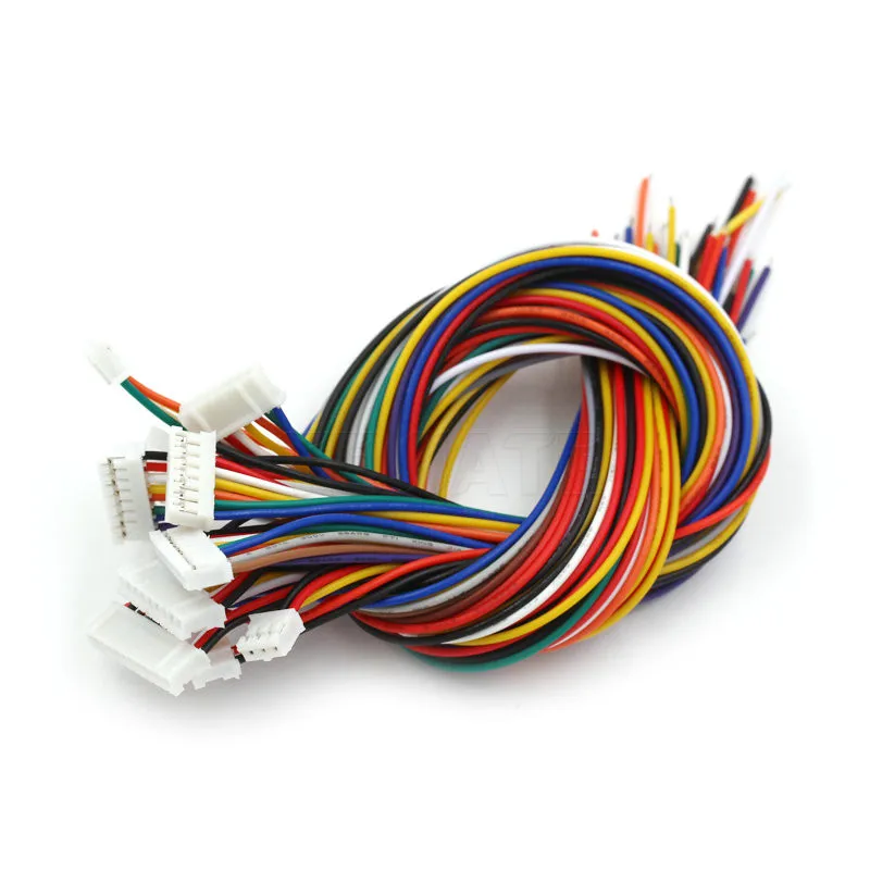 Conector fêmea Mini Micro JST, 2.0 PH plugue fêmea com cabos de fios terminais, 100mm, 200mm, 300mm, 2 Pin, 3 Pin, 4 Pin, 5 Pin, 6 Pin, pin 7, Pin 8, Pin 9, Pin 10, 10 PCes