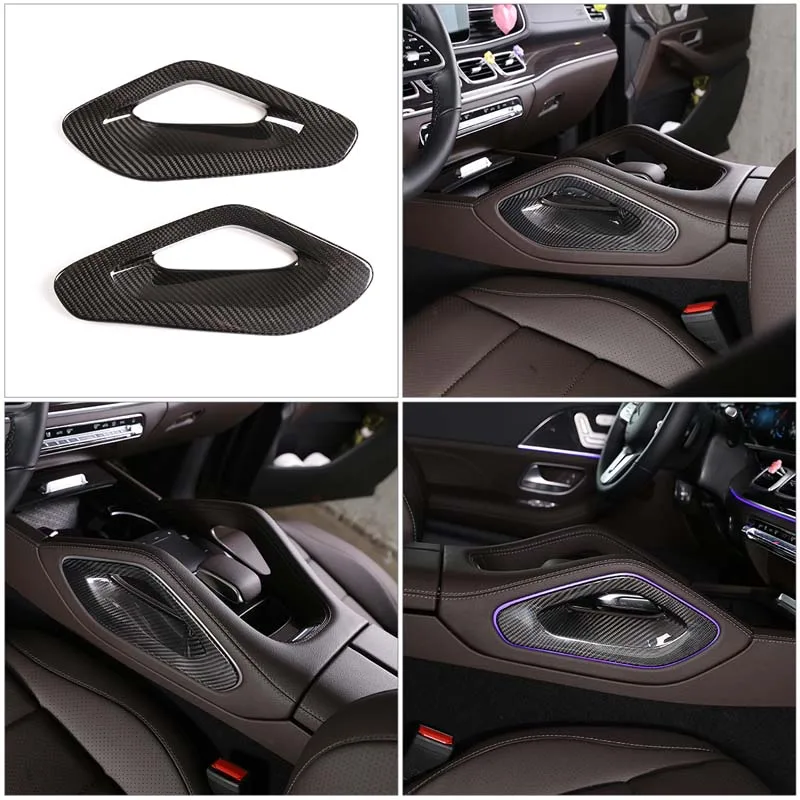 2 pieces Car Accessories Car Center Console Armrest Both Side Panel Decoration Sticker For Mercedes-Benz GLE GLS 2020-2021