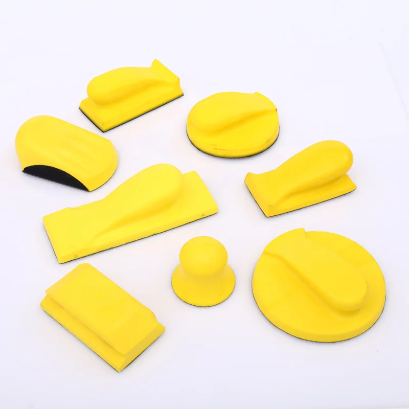 Car Polishing Sanding Disc Holder PU Foam Sand Paper Backing Polishing Pad for Woodworking Manual Polishing Yellow Sponge