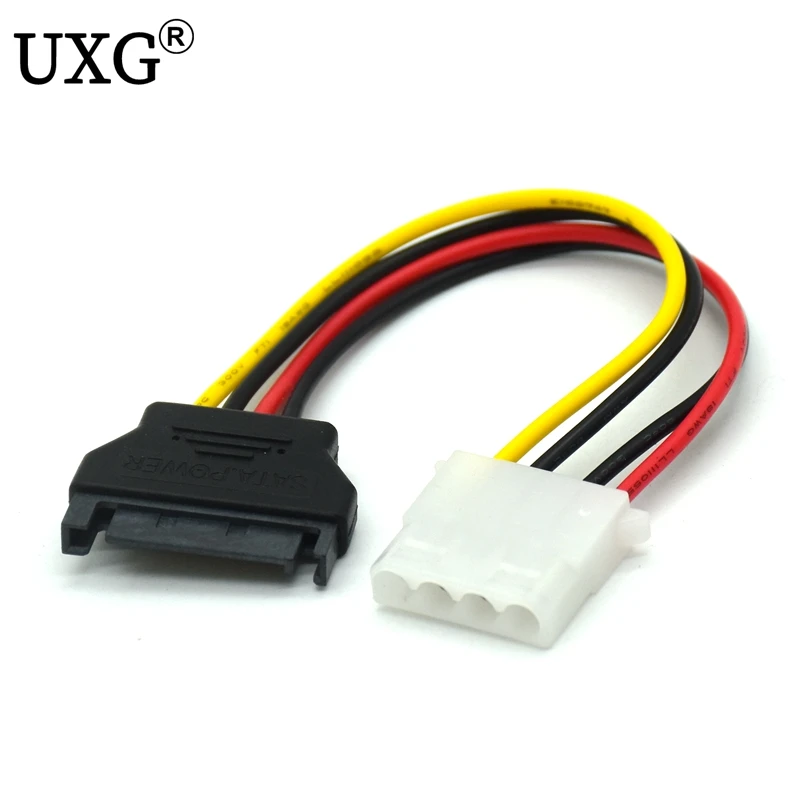 SATA Power Extension Cable Serial ATA 15pin Male to Molex IDE 4pin Female Power Supply for HDD hard disk hard drive