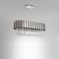 Chrome Silver Gold Black Crystal Oval LED Hanging Lamps Chandelier Lighting Lustre Suspension Luminaire Lampen For Dinning Room