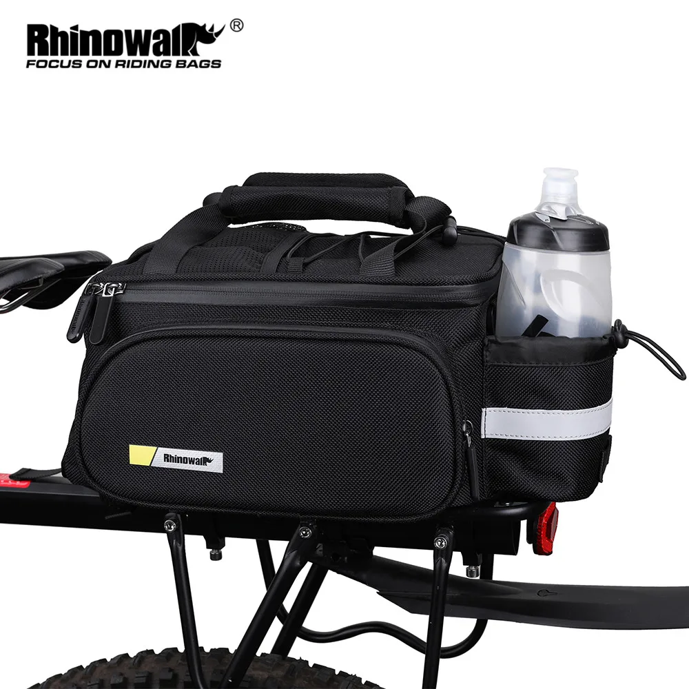 Rhinowalk 10L Bicycle Rear Seat Bag Multifunctional Waterproof Cycling Bike Rack Trunk Cargo Pannier Bag Handbag Shoulder Bag