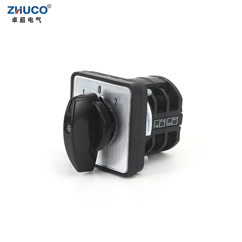 ZHUCO LW8D-10 3 Positions 1-4 Phases 10A 1-0-2 Panel Mounting Cam Changeover Switch Reversing Switch Rotary D101.1 D202.2 D303.3