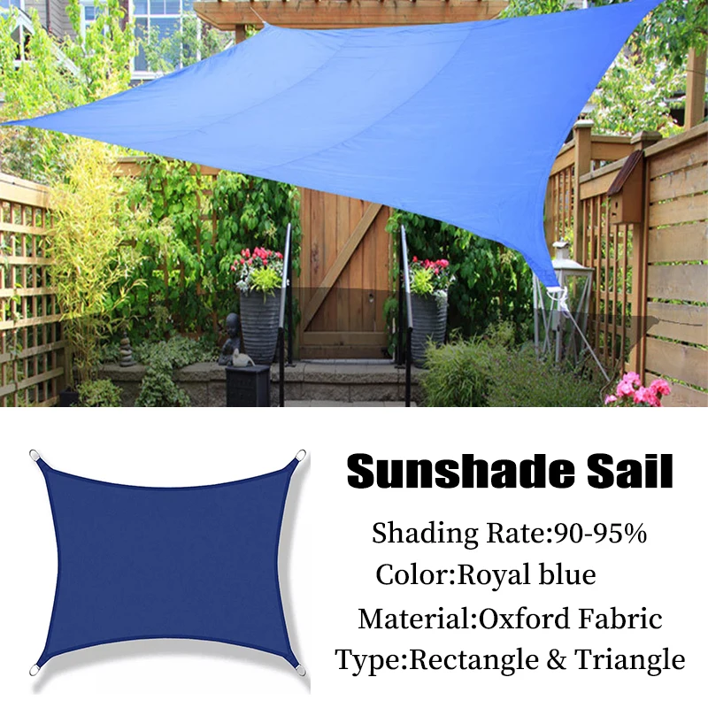 

Royal Blue Waterproof Sun Shade Sail Garden Gazebo Sun Shelters Outdoor Camping Tent Rectangle Triangle Pool Sun Canopy Anti-UV