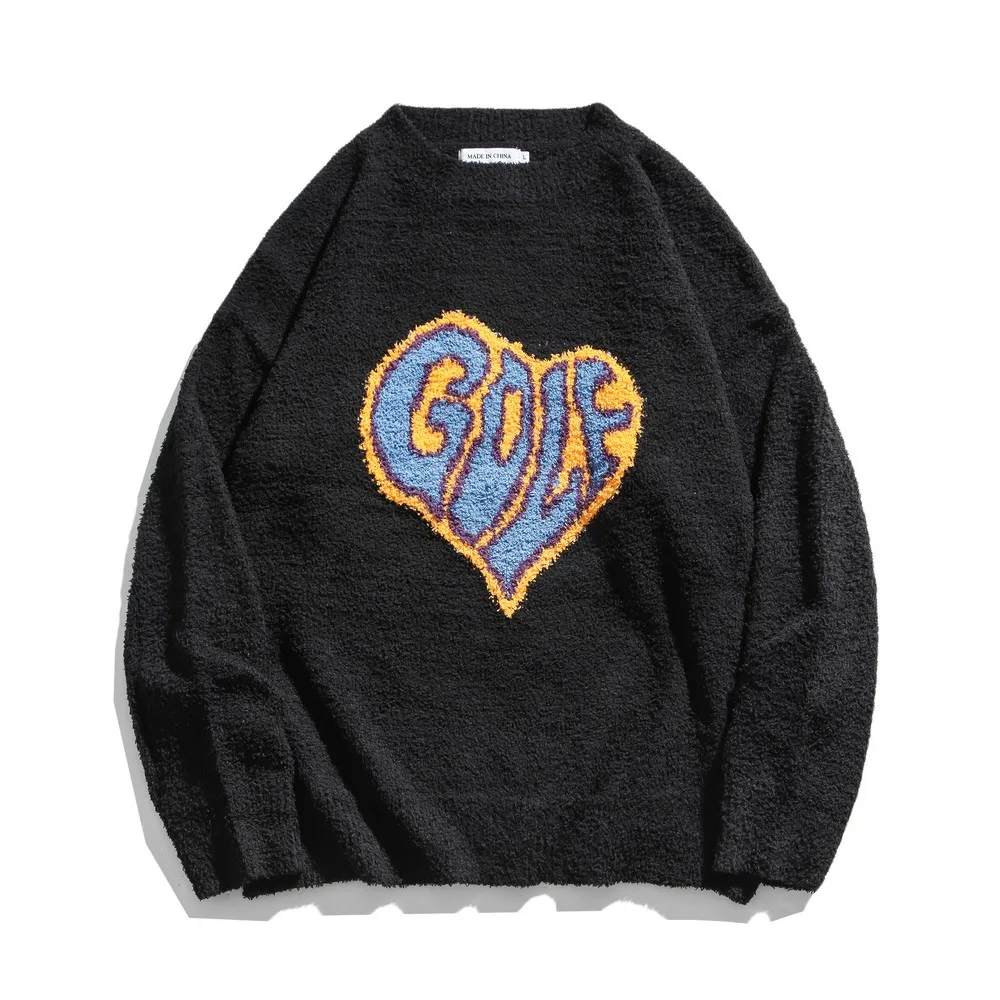 

Heart Spring Couple Clothes Vintage Clothes Knitted Retro Sweater Harajuku Men Clothing Pull Homme Tops Nice Pullover Sweter