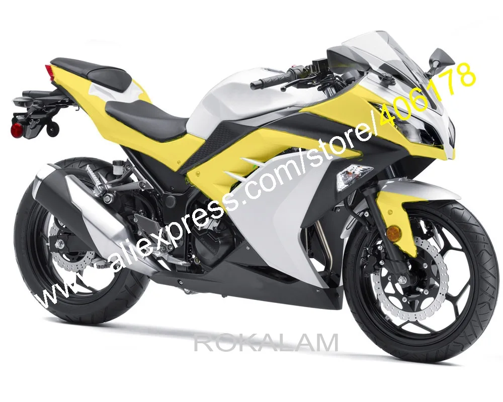 For Kawasaki Ninja 300R EX300 13 14 15 16 EX 300R 2013-2016 Motorbike Yellow Black Aftermarket Kit Fairing (Injection Molding)