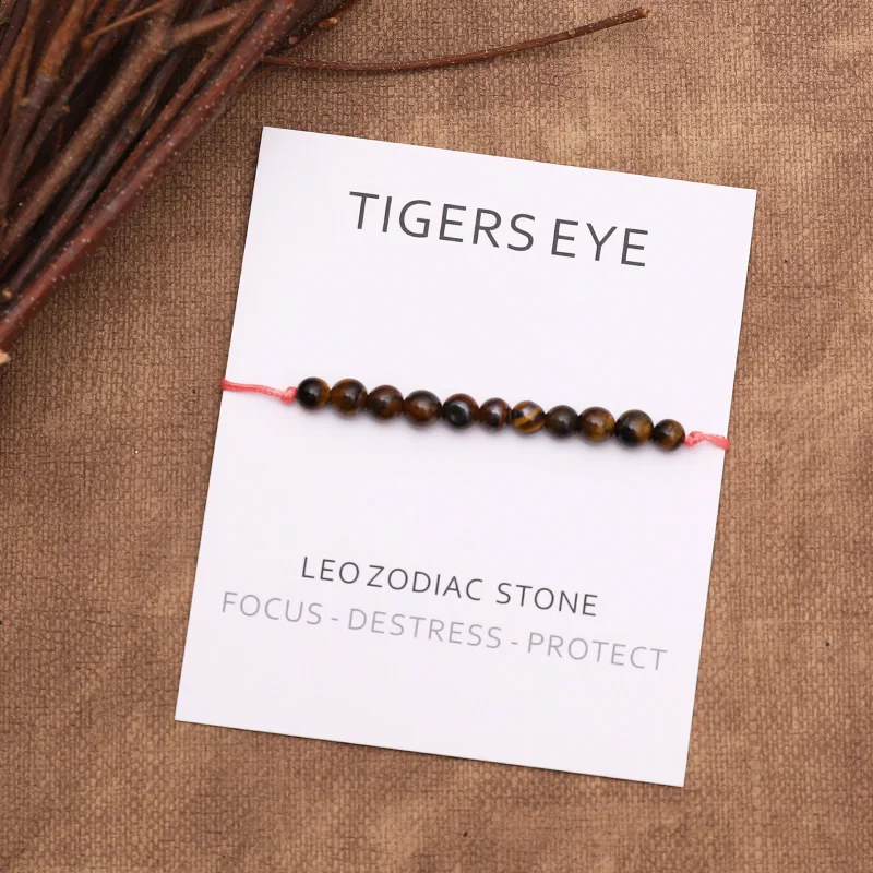 ليو زودياك الرغبات سوار ليو جوهرة سوار حجر عين النمر الصداقة سوار بلورات استشفاء هدية عيد ميلاد للنساء #4