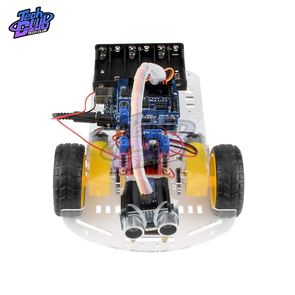 Ultrasonic obstacle avoidance L298N motor drive 2WD smart robot car Chassis kit Ultrasonic Module for Arduino R3 DIY kit