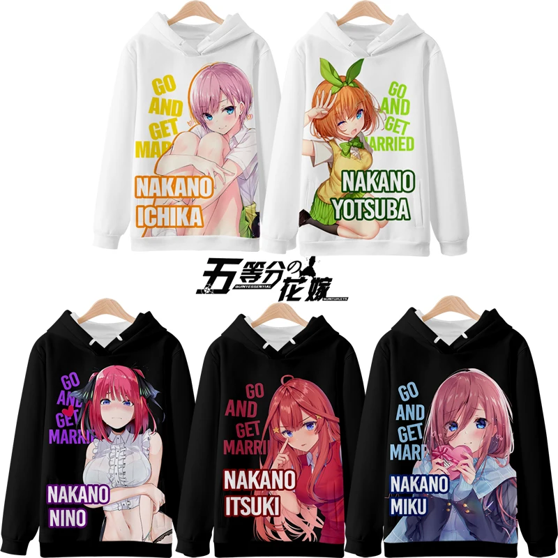 

3D Hoodies The Quintessential Quintuplets Cosplay Hoodie Anime Cool Print Sweatshirt Nakano Miku Tracksuit for Men and Women