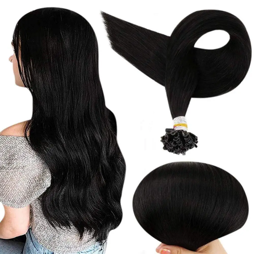 Volledige Glans U Tip Hair Extensions Fusion Haar Balayage Kleur 40-50g Keratine Lijm Kralen Prebonded Human hair Extensiones