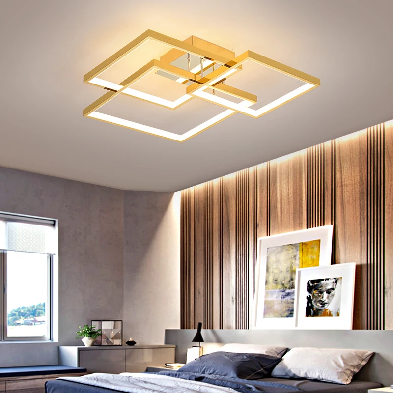 modern led ceiling lamp for living room bedroom chandelier Gold chrome plating led ceiling light fixture 3/4 Heads lustr