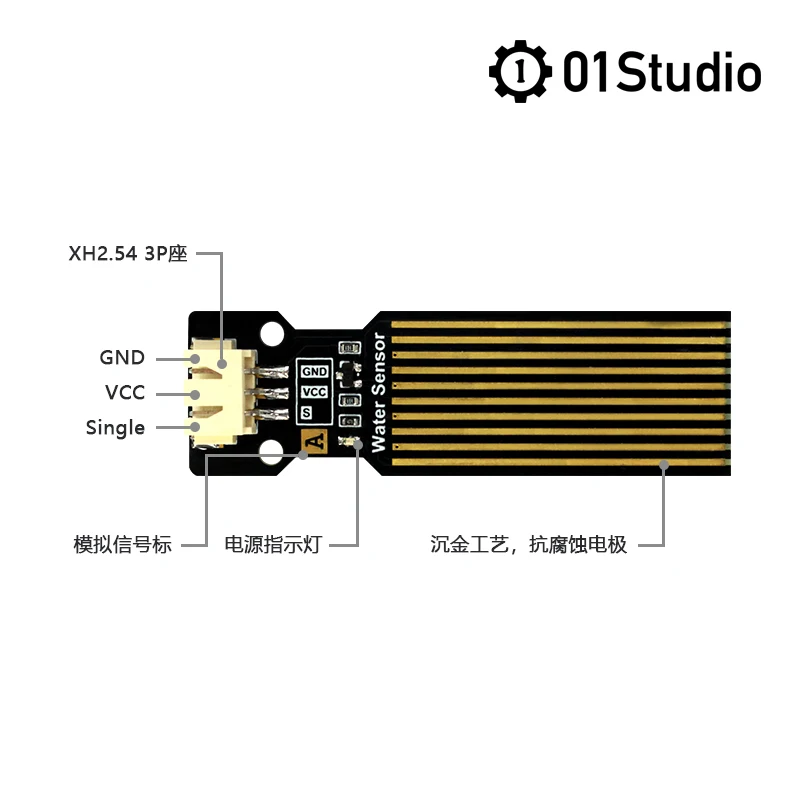 Water Level Sensor Module Ppyboard/MicroPython Programming Learning Development Board Matching 01Studio