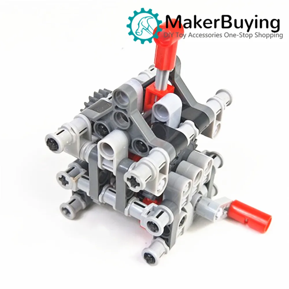 

Assembled building blocks four-speed gear transmission front-wheel steering suspension model engine