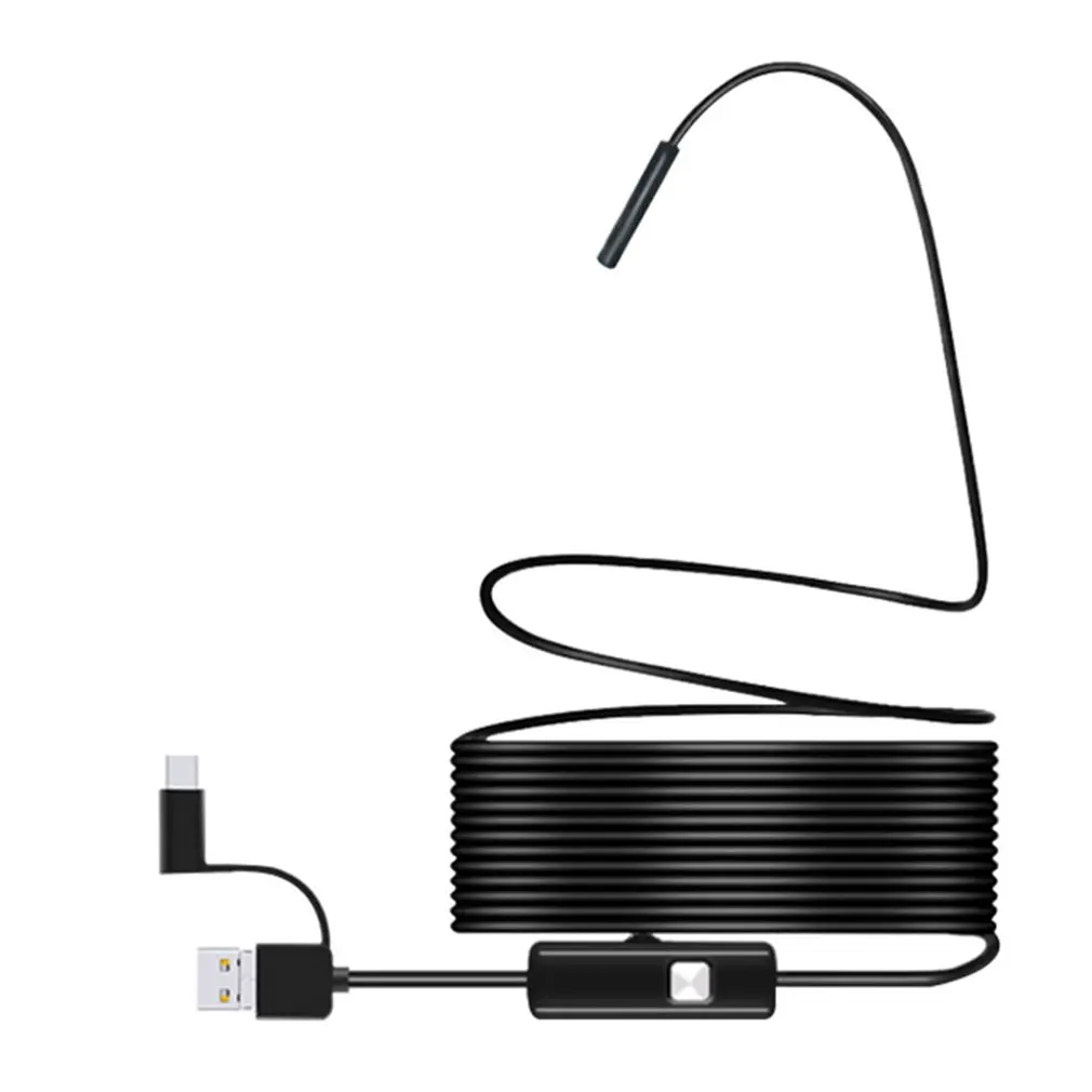 Hot 7.0mm Endoscope Camera HD USB Endoscope With 6 LED 1~10m Cable Waterproof Inspection Borescope For Android PC Type-c