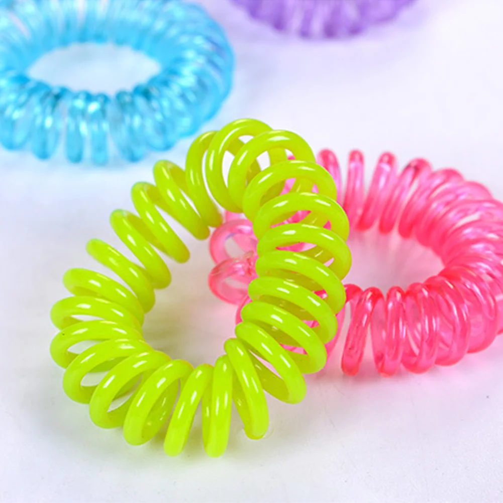 Multicolor Telephone Wire Hair Ties Spiral Slinky Hair Head Elastic Bands Hair Scrunchies Ponytail For Women Girls 10pcs