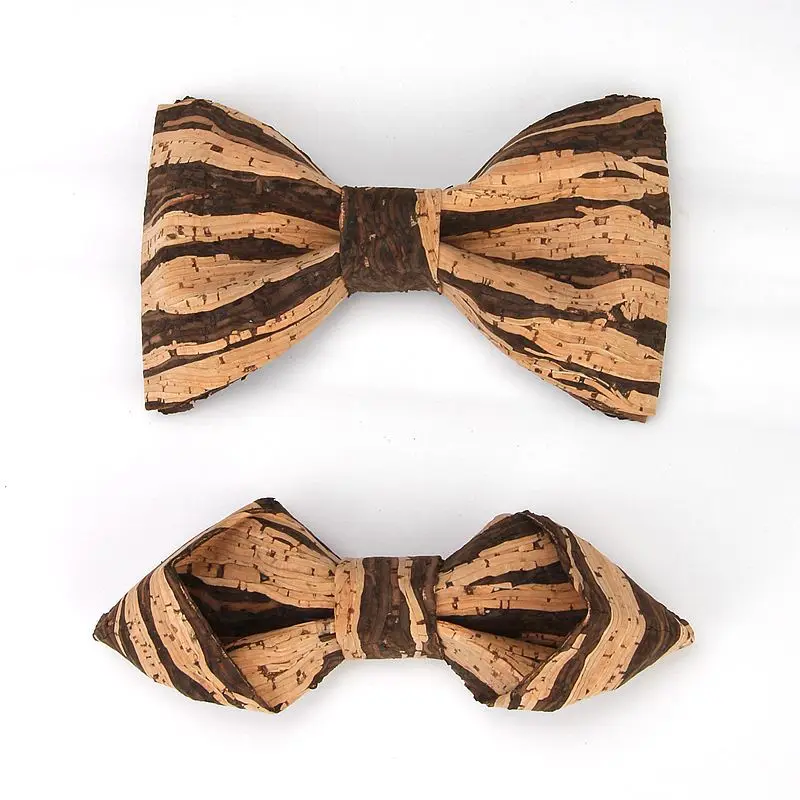 

Novelty Men Boy Soft Cork Wood Banquet Bowtie Accessory Handmade Wedding Party Business Wooden Neckwear Butterfly Bow Tie Cravat