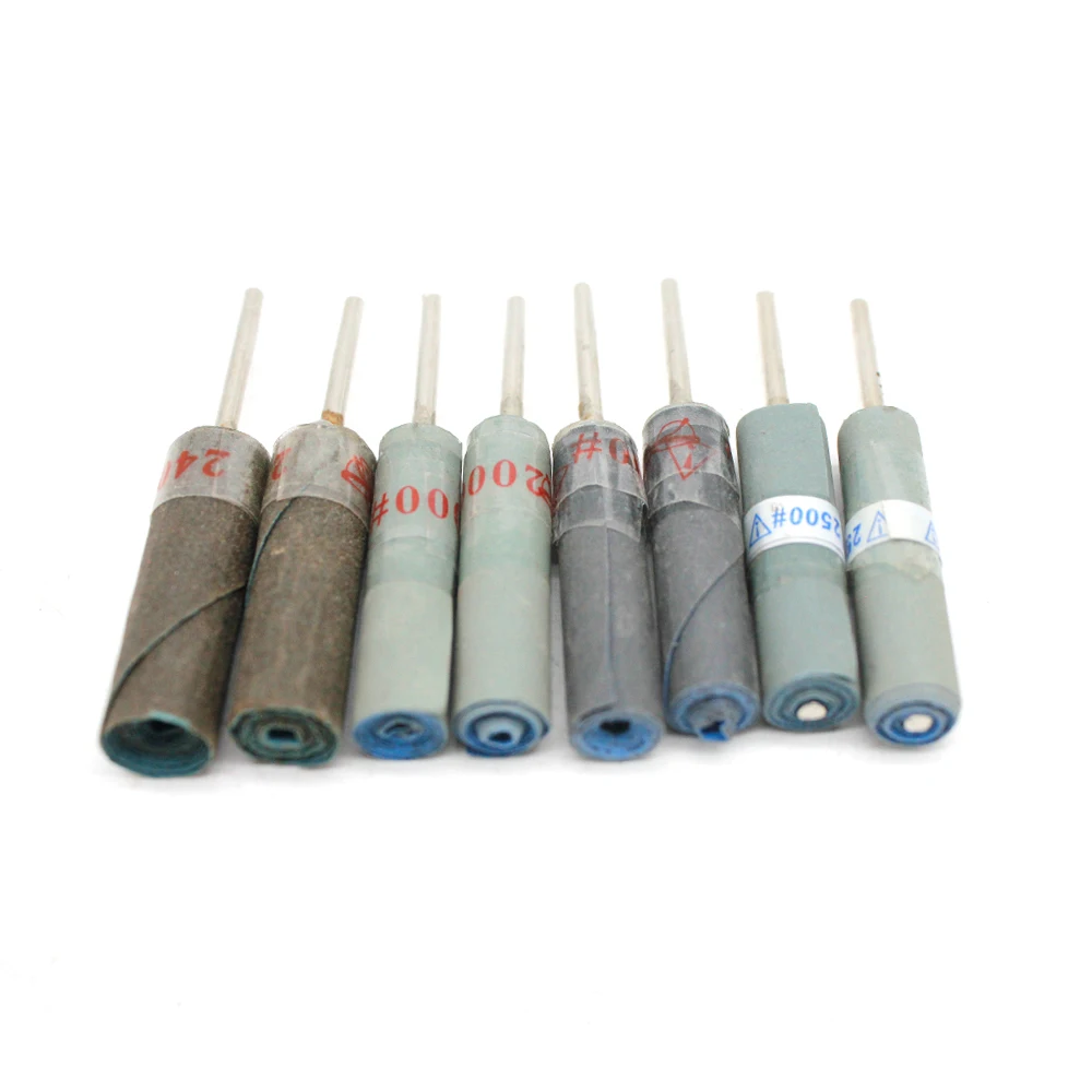 15pcs Sandpaper Grinding Bands Rod 2.35mm Shank Jewelry Polishing Wheel Head Electric Drill Accessories